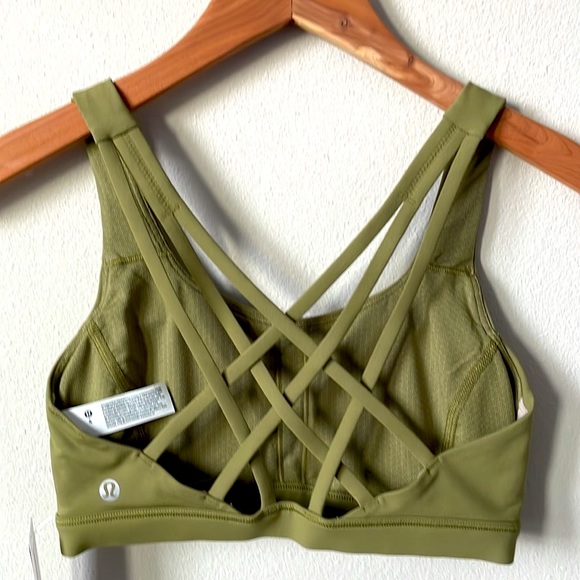 lululemon athletica Other - NWT Lululemon Free To Be Serene Bra High Neck Long Line Bronze Green Size 4